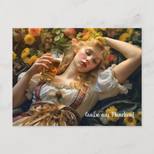 Greetings from Munich! beer tent Postcard