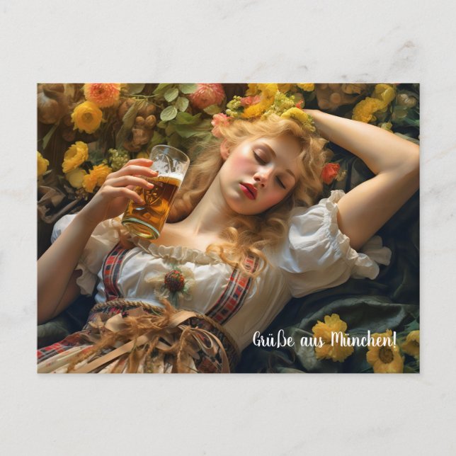 Greetings from Munich! beer tent Postcard (Front)