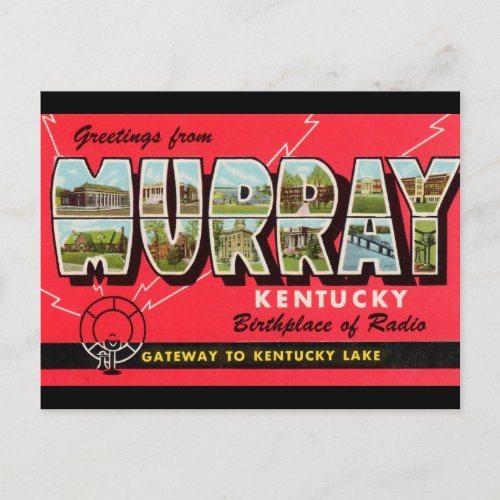 Greetings from Murray Kentucky Travel Postcard