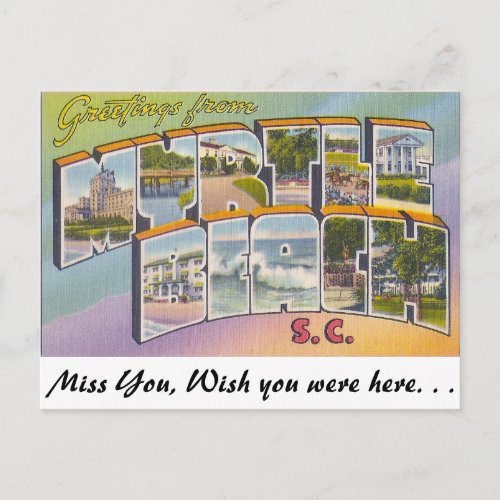 Greetings from Myrtle Beach South Carolina Postcard