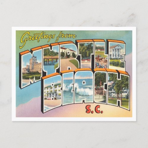Greetings from Myrtle Beach South Carolina Travel Postcard