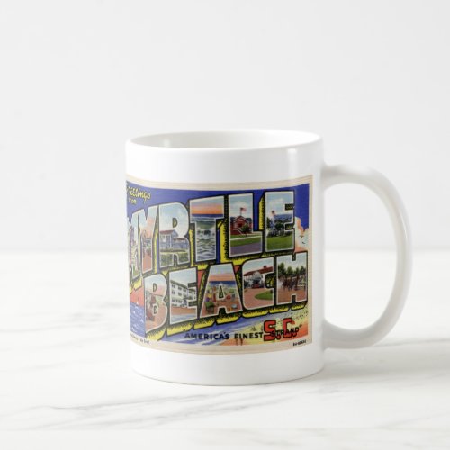 Greetings from Myrtle Beach Vintage Postcard Mug
