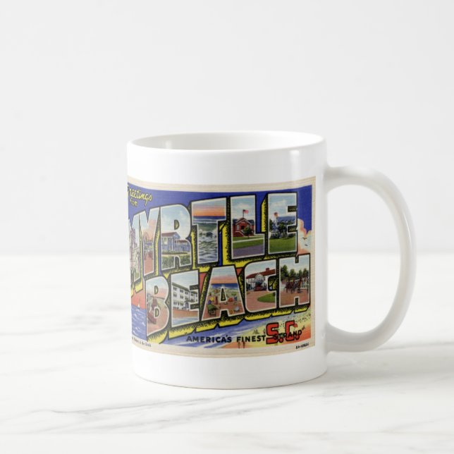 Greetings from Myrtle Beach Vintage Postcard Mug (Right)