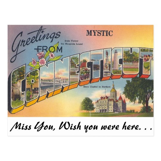 Greetings from mystic, Connecticut Postcard