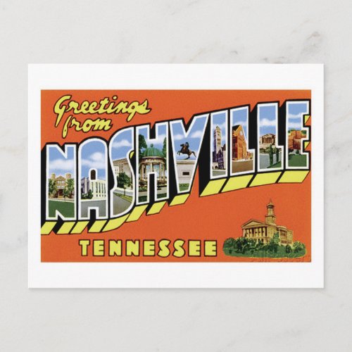 Greetings From Nashville Postcard