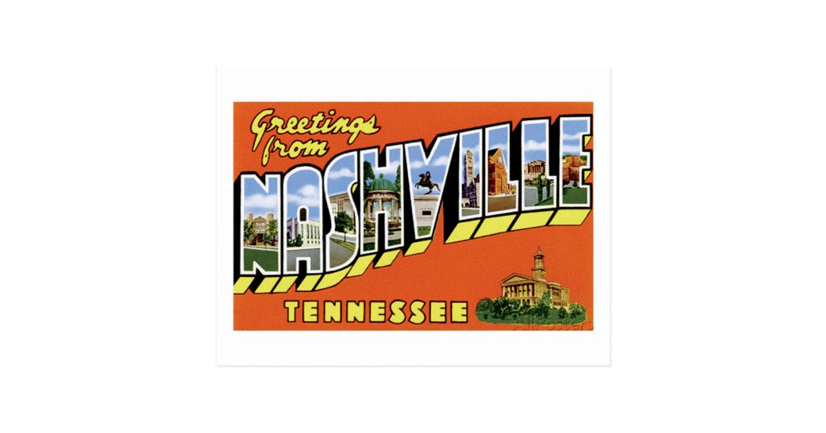 Greetings From Nashville! Postcard | Zazzle.com