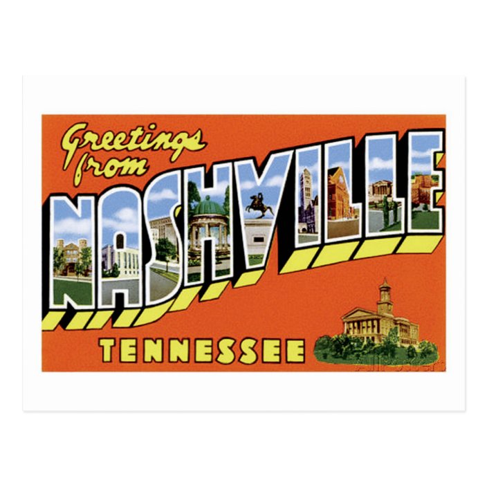 Greetings From Nashville! Postcard | Zazzle.com