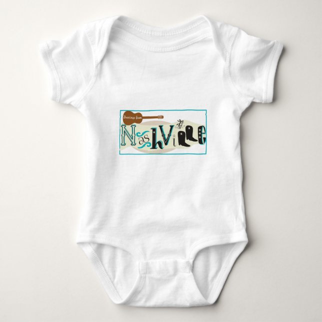 Greetings from Nashville Retro Baby Bodysuit (Front)