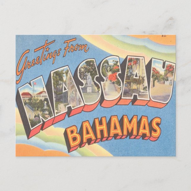 Greetings From Nassau Bahamas Postcard (Front)