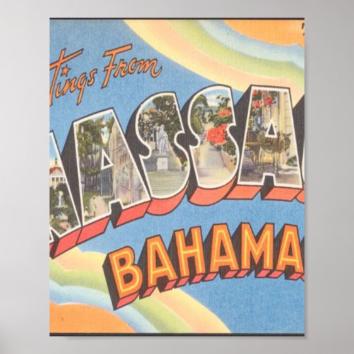 Greetings From Nassau Bahamas Poster