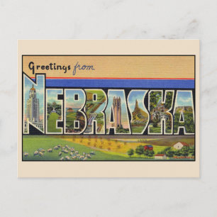 Greetings from Nebraska Large Letter Postcard