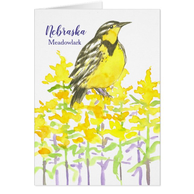 Greetings From Nebraska Meadowlark Goldenrod  (Front)
