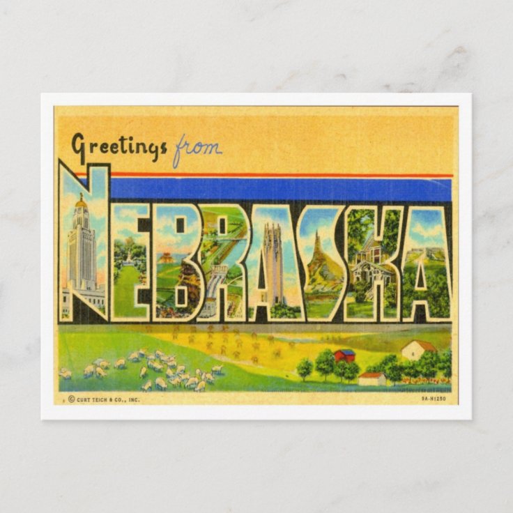 Greetings From Nebraska Postcard Zazzle