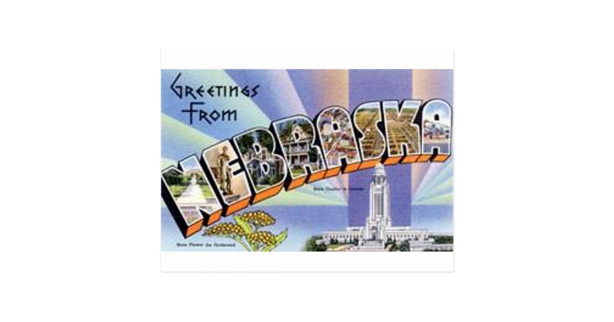 Greetings From Nebraska Postcard