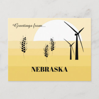 Greetings from Nebraska State Sunny Monochromatic  Postcard