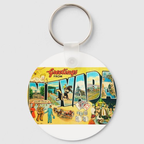 Greetings From Nevada Keychain