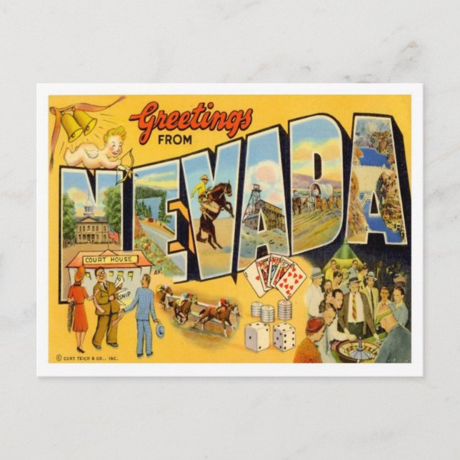 Greetings From Nevada Postcard (Front)