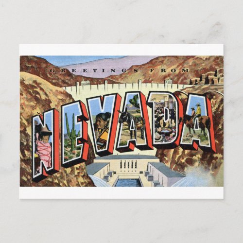 Greetings From Nevada Postcard