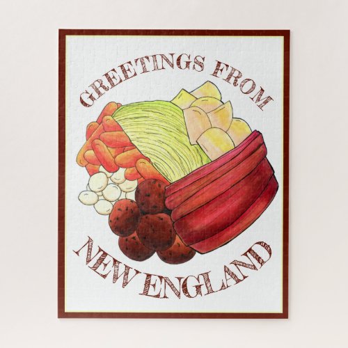 Greetings from New England Classic Boiled Dinner Jigsaw Puzzle
