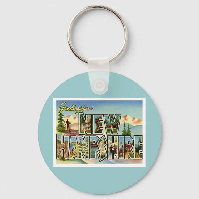 Greetings From New Hampshire Keychain (Front)