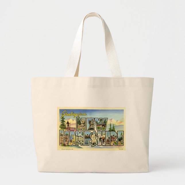 Greetings From New Hampshire Large Tote Bag (Front)