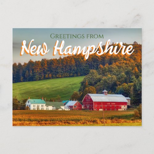 Greetings from New Hampshire Postcard Foliage