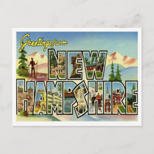 Greetings From New Hampshire Vintage Postcard