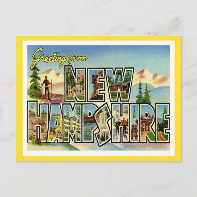 Greetings From New Hampshire Vintage Postcard (Front)