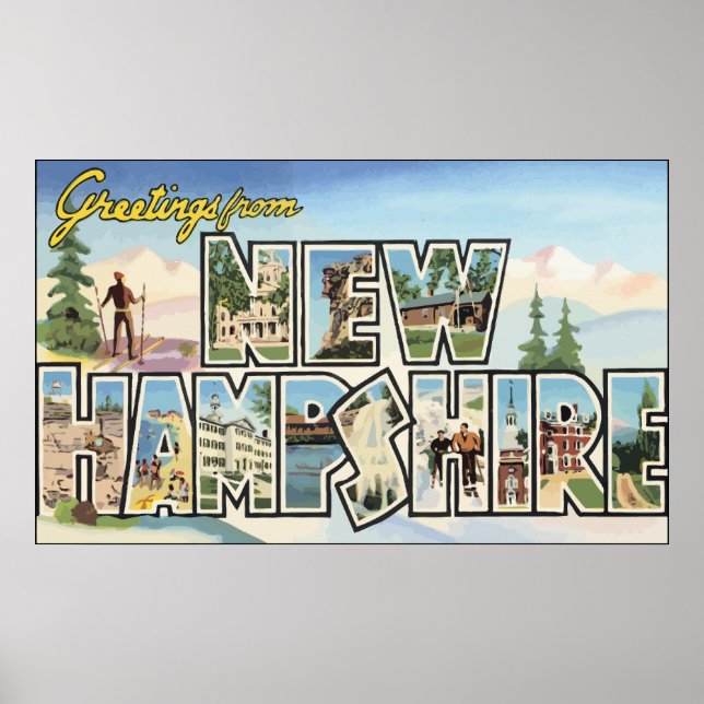 Greetings From New Hampshire, Vintage Poster (Front)