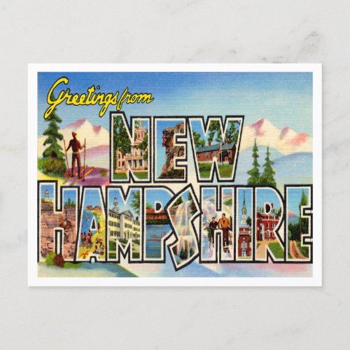 Greetings from New Hampshire Vintage Travel Postcard