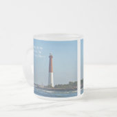 Greetings From New Jersey - Barnegat Light Frosted Glass Coffee Mug (Front Left)