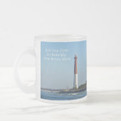 Greetings From New Jersey - Barnegat Light Frosted Glass Coffee Mug (Left)