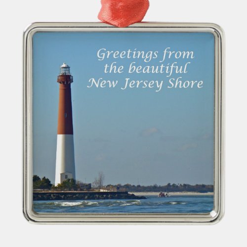 Greetings From New Jersey _ Barnegat Light Metal Ornament