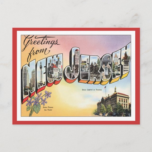 Greetings From New Jersey Postcard (Front)