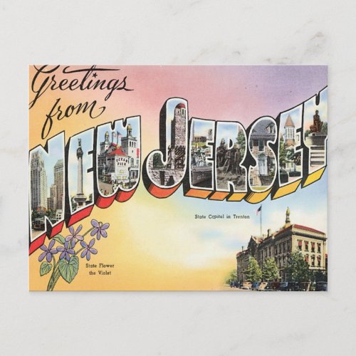 Greetings From New Jersey Postcard