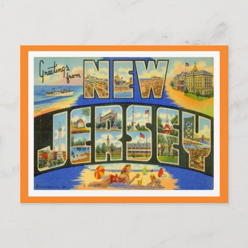 Greetings From New Jersey Postcard