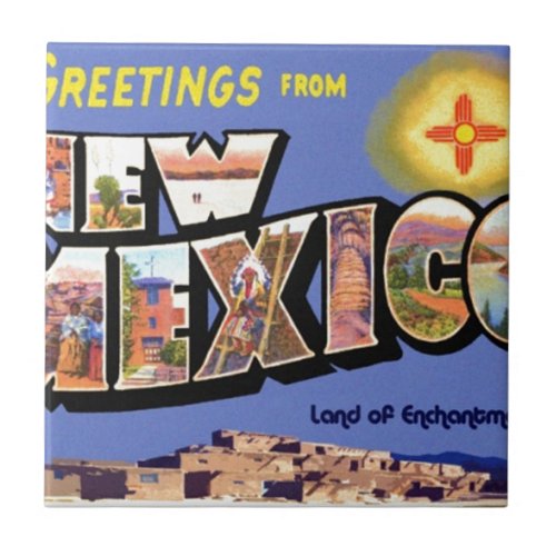 Greetings From New Mexico Ceramic Tile