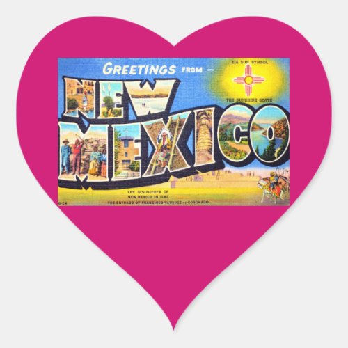 Greetings from New Mexico Heart Sticker