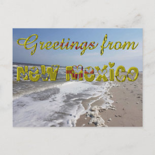 Greetings from New Mexico State Flag Hearts USA Postcard