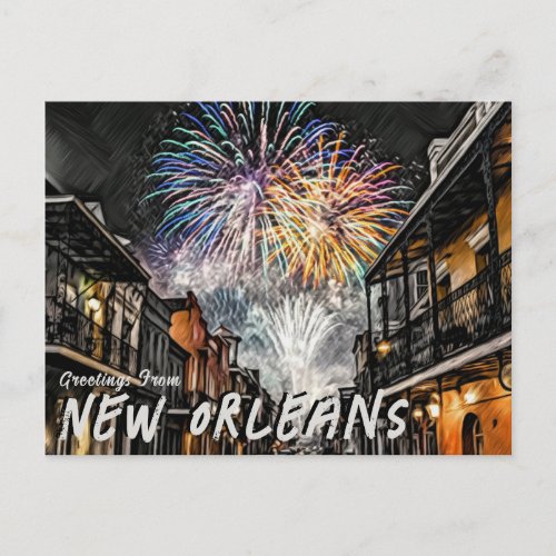Greetings From New Orleans French Quarter Postcard