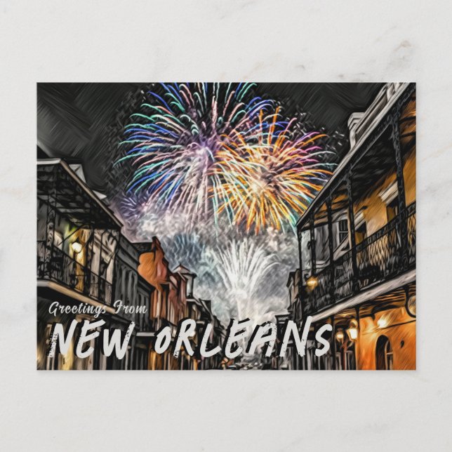 Greetings From New Orleans French Quarter Postcard (Front)