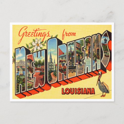 Greetings from New Orleans Louisiana Travel Postcard
