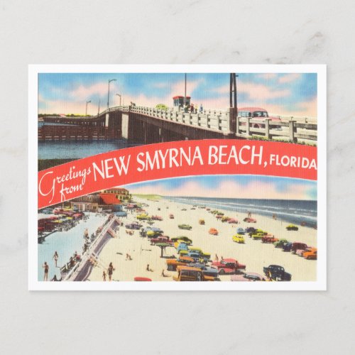Greetings from New Smyrna Beach Florida Travel Postcard