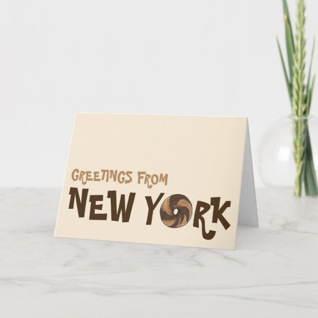 Greetings from New York City Marble Rye Bagel NYC Card (Front)