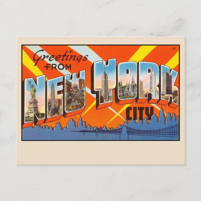 Greetings from New York City Postcard (Front)
