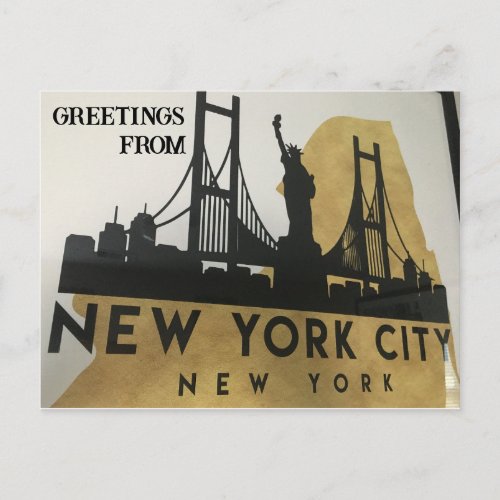 Greetings From New York City Postcard