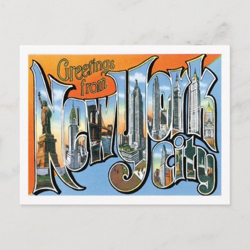 Greetings From New York City US City Postcard