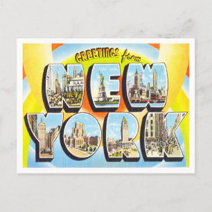 Greetings from New York City Vintage Travel Postcard