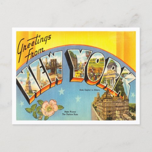 Greetings from New York City Vintage Travel Postcard
