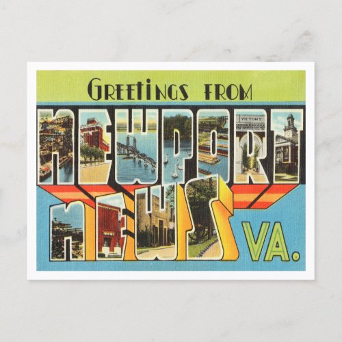 Greetings from Newport News Virginia Travel Postcard